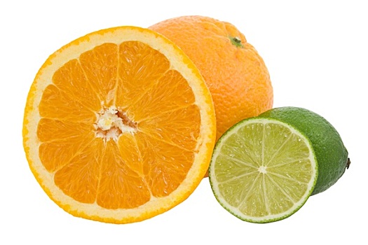 橙色,水果,绿色,柠檬