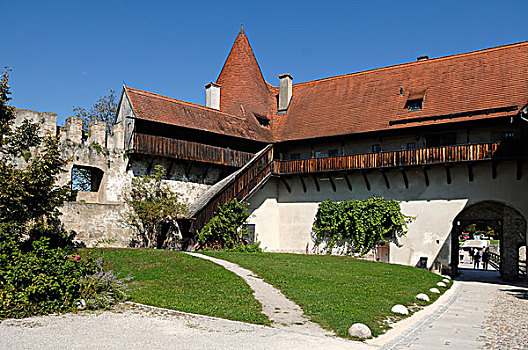 局部,城堡,复杂,12世纪,布格豪森,上巴伐利亚,德国,欧洲
