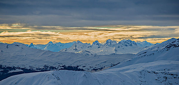 风景,冬天,达沃斯,瑞士,欧洲