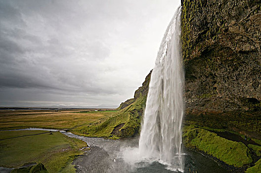 塞里雅兰瀑布,瀑布,南方,冰岛,斯堪的纳维亚,欧洲