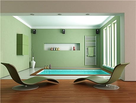 绿色,简约,奢华,浴室