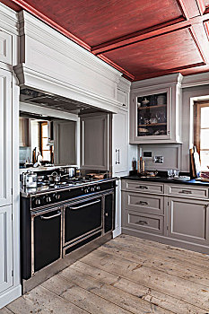 大厨房,苍白,灰色,厨房,天花板