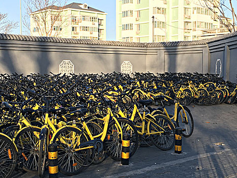 北京西城区甘家口共享单车