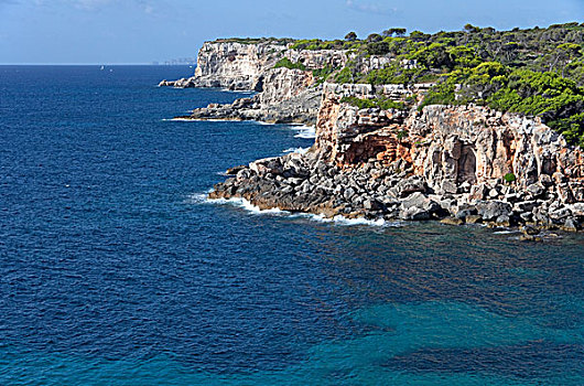 岩石,海岸,靠近,帽,自然,自然保护区,马略卡岛,巴利阿里群岛,西班牙,地中海,欧洲