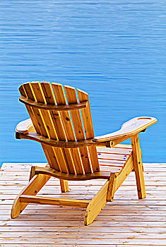 休闲躺椅,码头,马掌,湖,靠近,声音,安大略省