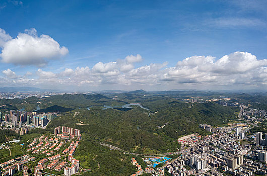 广东省惠州市区航拍全景风光