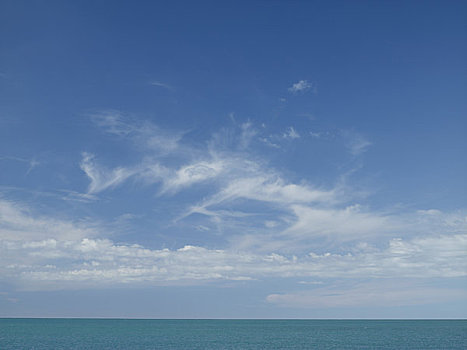 天空,地平线,海洋