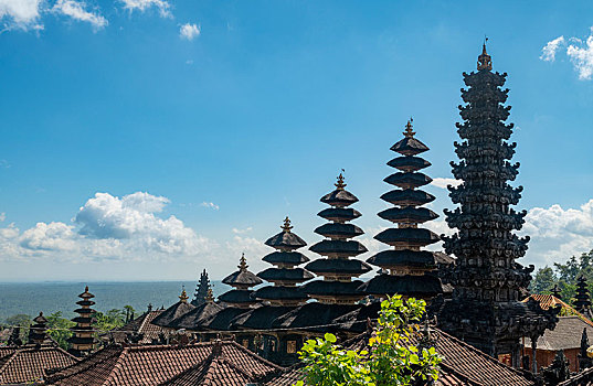 塔,庙宇,布撒基寺,巴厘岛,印度尼西亚,亚洲