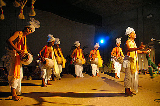 部落舞蹈,表演,跳舞,节日,达卡,首都,孟加拉,2007年