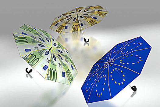 伞,装饰,欧盟,星,欧元,货币,象征,救助,包装,插画