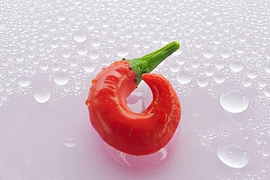 红色,辣椒,湿,表面
