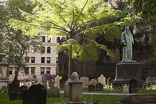 雕塑,圣三一教堂,墓地,纽约,美国