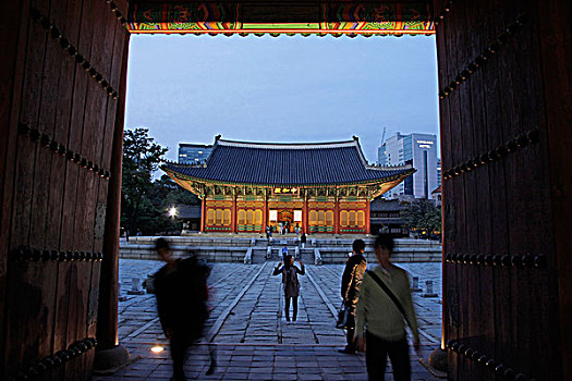 大门,正面,皇家,宫殿,长寿,韩国,首尔,亚洲