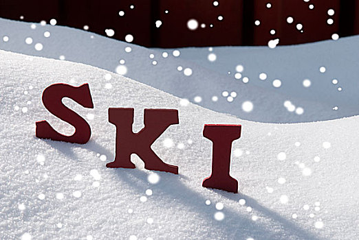 滑雪,雪,雪花,圣诞季节