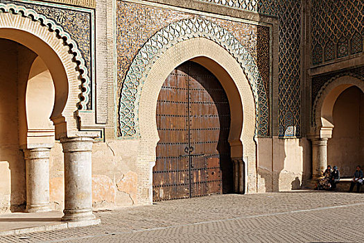 入口,大门,梅克内斯,摩洛哥,北非,非洲