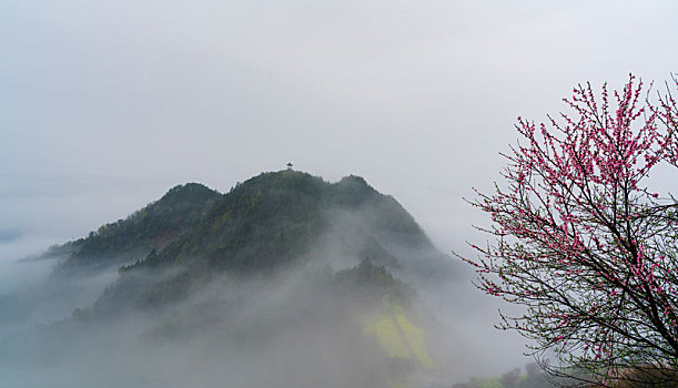 安徽黄山石潭春天风光