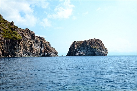 全景,埃奥利群岛,风景,海洋