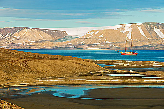 北极,斯瓦尔巴特群岛,纵帆船,东北方,斯匹次卑尔根岛