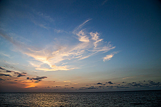 古巴-哈瓦那海上日落