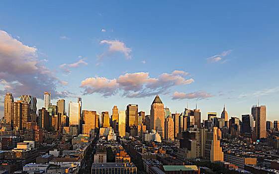 曼哈顿,城市,风景,摩天大楼,写字楼,帝国大厦,纽约,美国