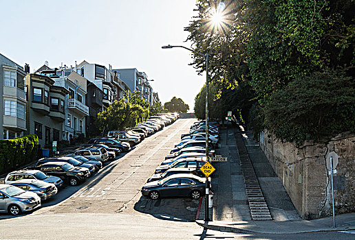 旧金山,街道,陡峭