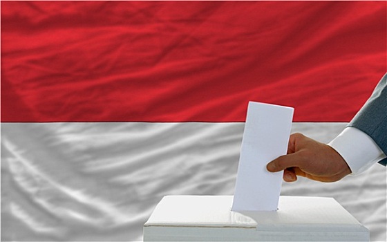 男人,投票,选举,印度尼西亚,正面,旗帜