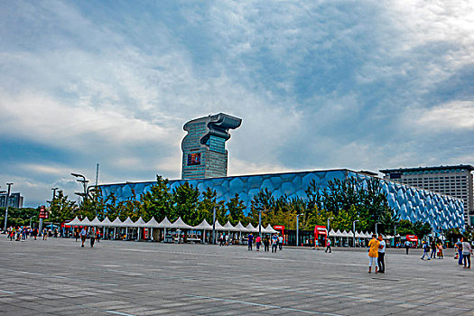 北京奥林匹克公园－国家游泳中心水立方全景