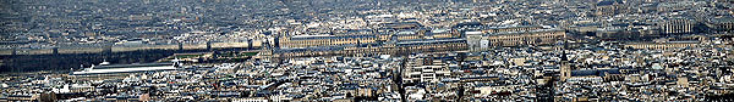 法国巴黎鸟瞰卢浮宫