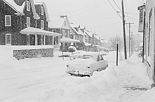 美国,宾夕法尼亚,郊区,暴风雪