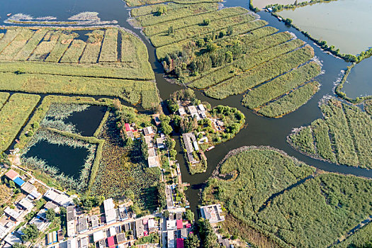 河北保定雄安新区,安新县圈头乡白洋淀内的纯水村