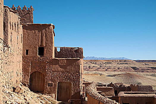 砖坯,房子,瓦尔扎扎特,摩洛哥,非洲