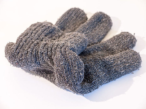 特写,照片,灰色,手套,冬天,保暖,整洁,毛织品