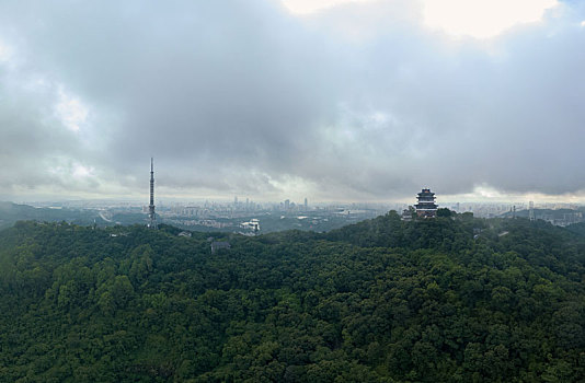 广东惠州高榜山景区挂榜阁与祥云塔云海航拍风光