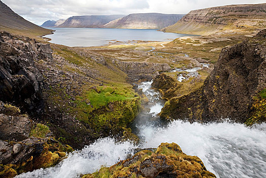 瀑布,风景,冰岛,欧洲