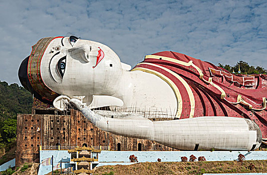 胜利,卧佛,雕塑,靠近,孟邦,缅甸,亚洲