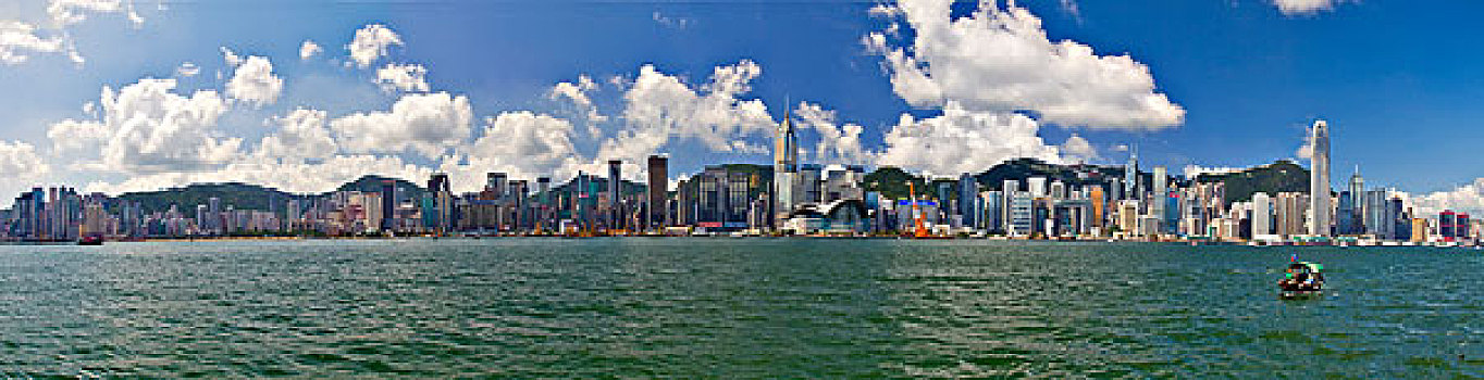香港全景,港岛,九龙,维多利亚港