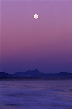 满月,拜伦湾,昆士兰,澳大利亚