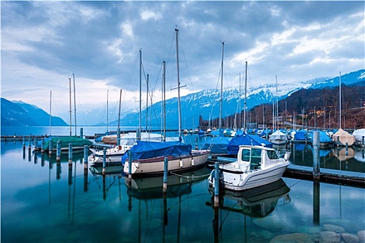 游艇,船,湖,伯恩高地,瑞士