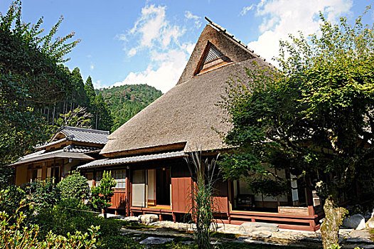 茅草屋顶,茶馆,靠近,京都,日本,东亚,亚洲