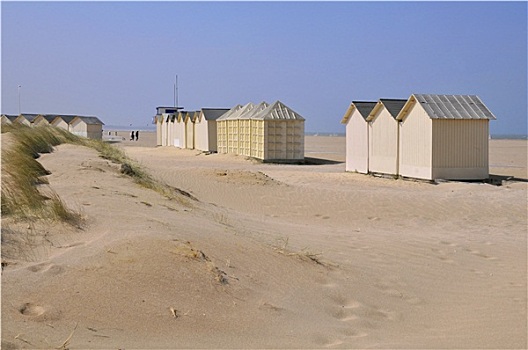 海滩,小屋,沙丘