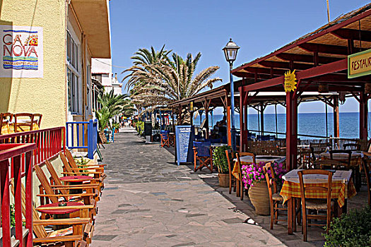 酒馆,散步场所,克里特岛,希腊,欧洲