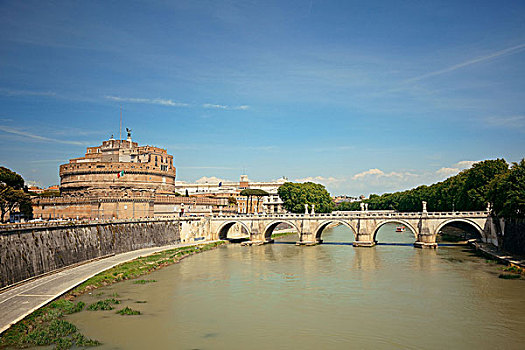 意大利,罗马,桥,上方,河,台伯河