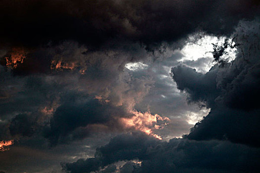 博茨瓦纳,积雨云,亮光,天空,上方,乔贝,指示,雨,季节