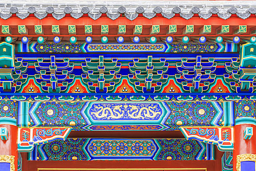 中式建筑斗拱彩绘