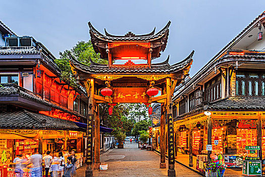 夜景,四川,古镇