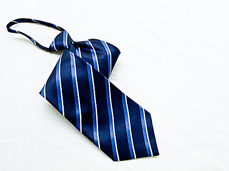 卷起,条纹,蓝色,白色,领带,隔绝,白色背景