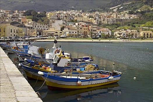 渔船,港口,西西里,意大利,欧洲