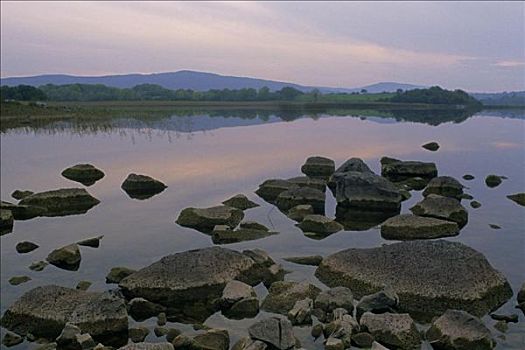石头,湖,戈尔韦郡,爱尔兰