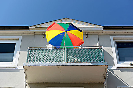 彩色,遮阳伞,露台,地区,汉堡市,德国,欧洲