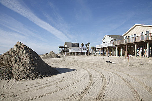海滨别墅,鹈鹕,海滩,加尔维斯顿,德克萨斯,美国
